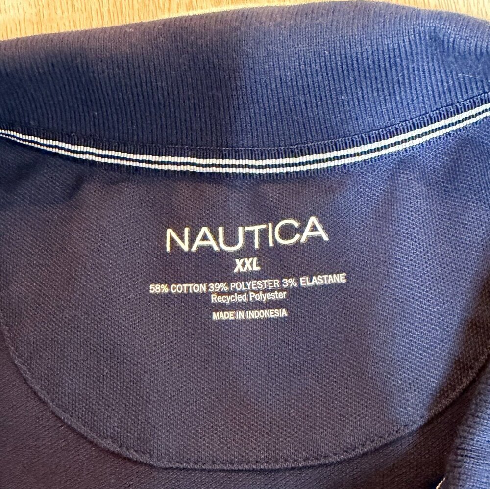 Nautica Women's XXL Polo Shirt Navy Collared Short Sleeve Pique Cotton - Picture 7 of 10